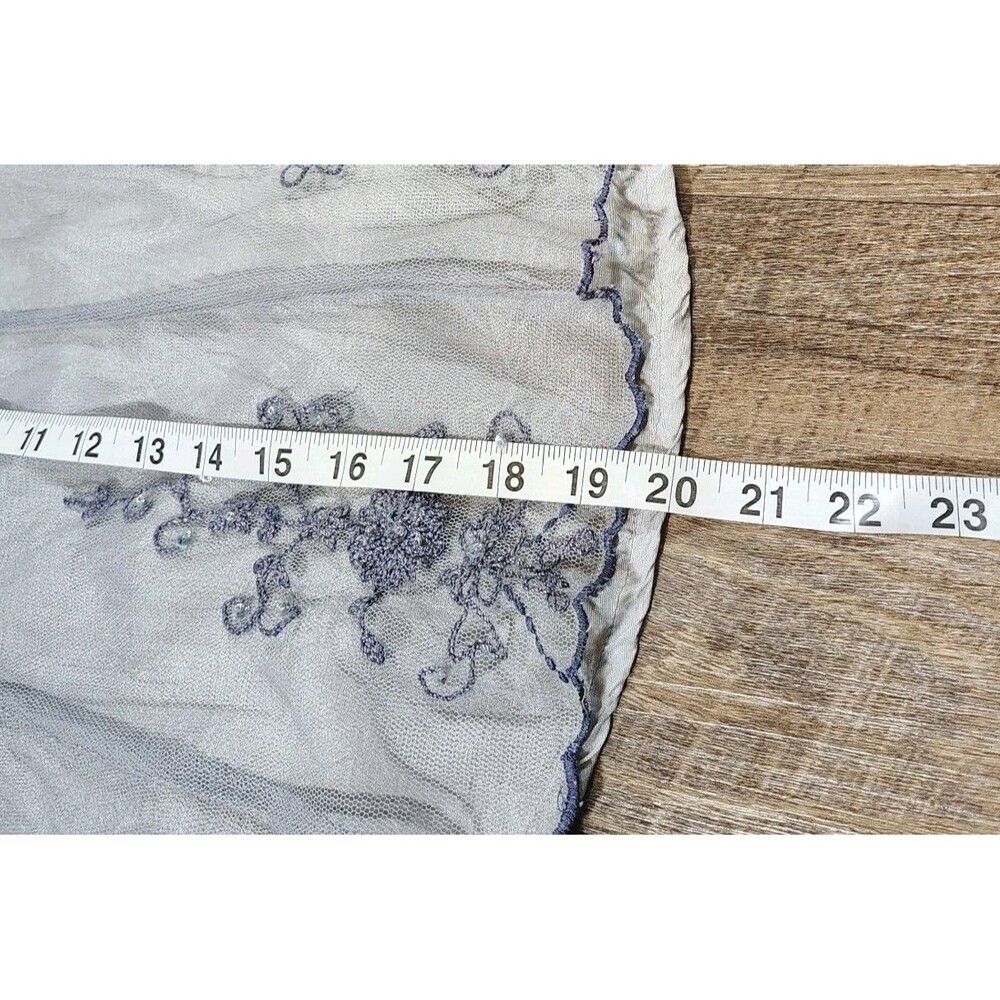 Vintage April Cornell Skirt L Lavender Mesh Overlay Beaded Embroidered Fairycore - Picture 5 of 9